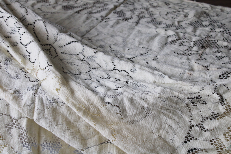 photo of lot vintage lace tablecloths shabby cottage chic decor linens or fabric for curtains etc #3