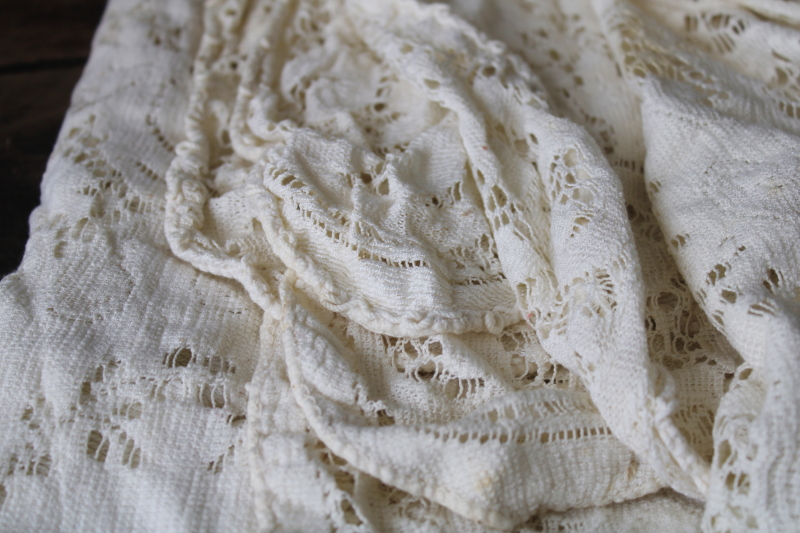 photo of lot vintage lace tablecloths shabby cottage chic decor linens or fabric for curtains etc #7