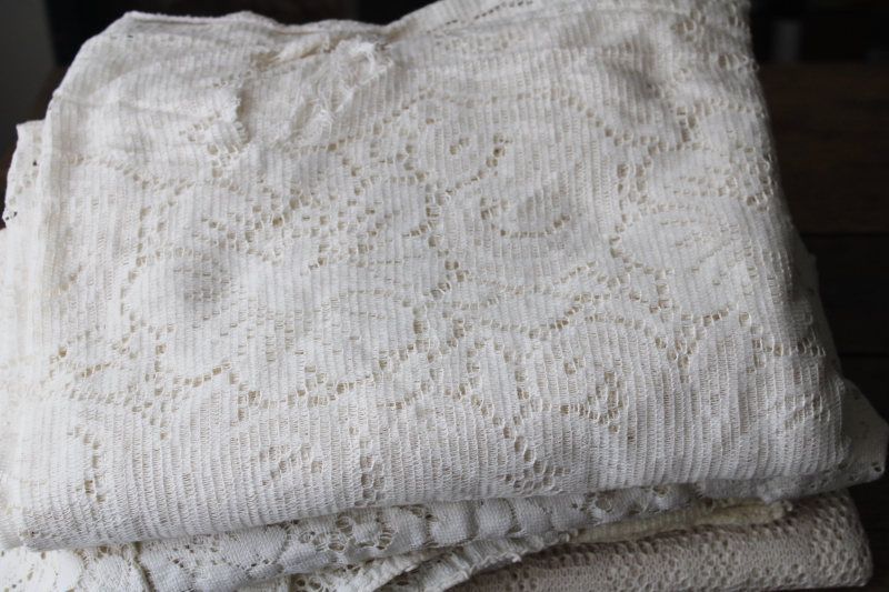 photo of lot vintage lace tablecloths shabby cottage chic decor linens or fabric for curtains etc #13