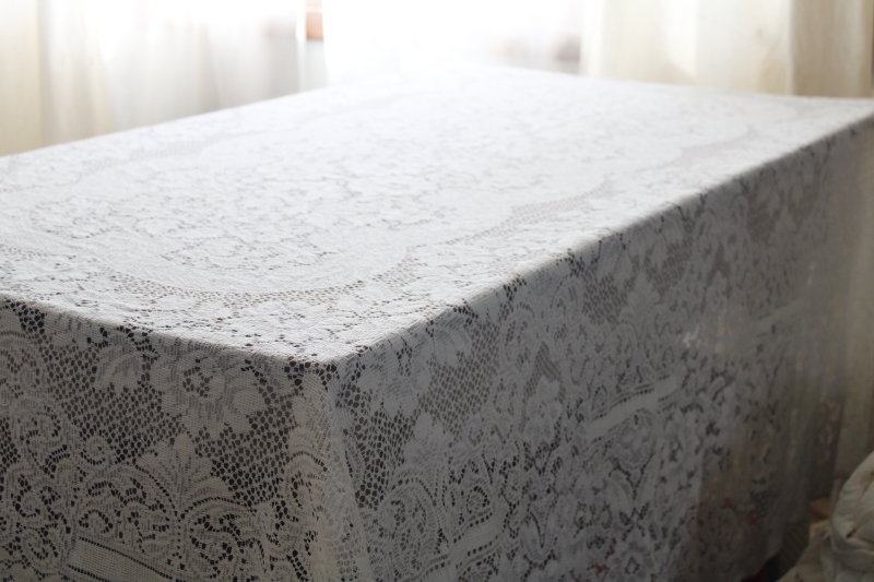 photo of lot vintage lace tablecloths shabby cottage chic decor linens or fabric for curtains etc #16