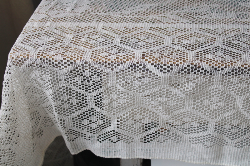 photo of lot vintage lace tablecloths shabby cottage chic decor linens or fabric for curtains etc #22