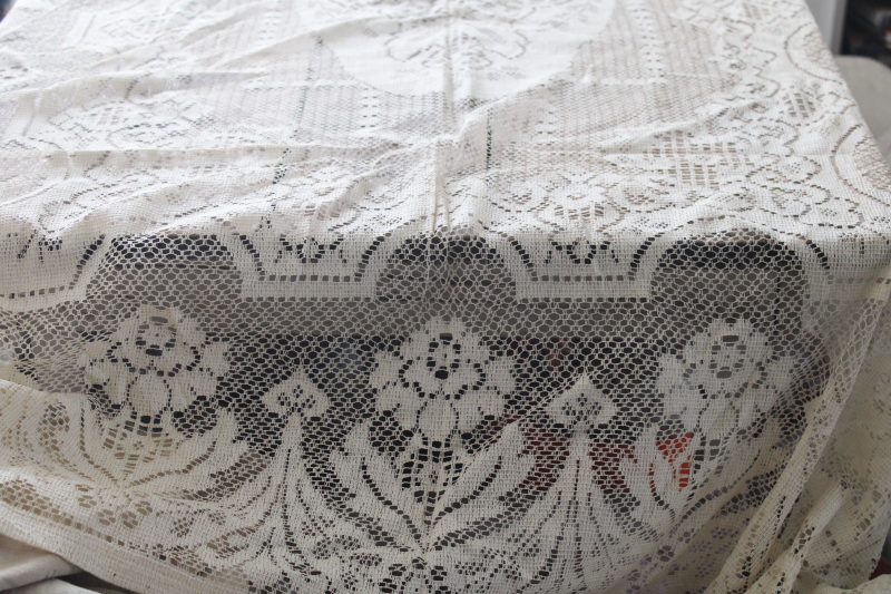 photo of lot vintage lace tablecloths shabby cottage chic decor linens or fabric for curtains etc #24
