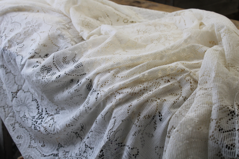 photo of lot vintage lace tablecloths shabby cottage chic decor linens or fabric for curtains etc #2