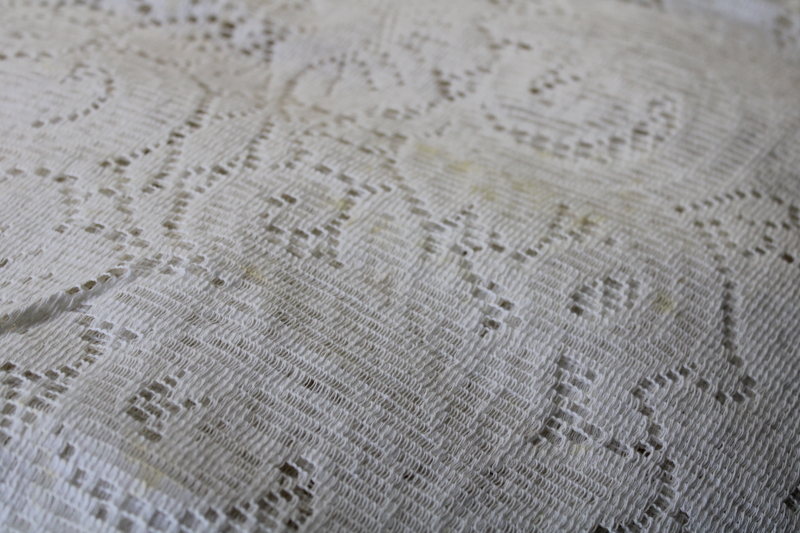 photo of lot vintage lace tablecloths shabby cottage chic decor linens or fabric for curtains etc #3