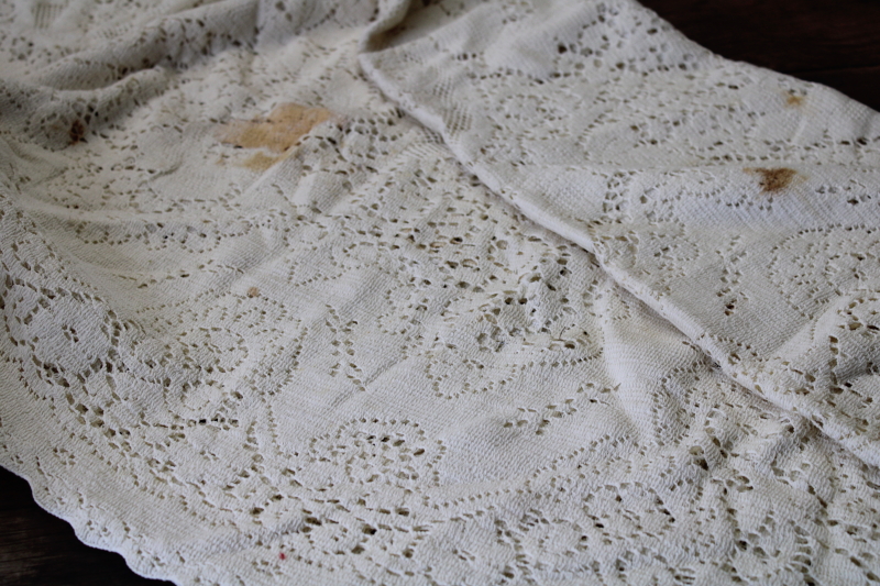 photo of lot vintage lace tablecloths shabby cottage chic decor linens or fabric for curtains etc #12