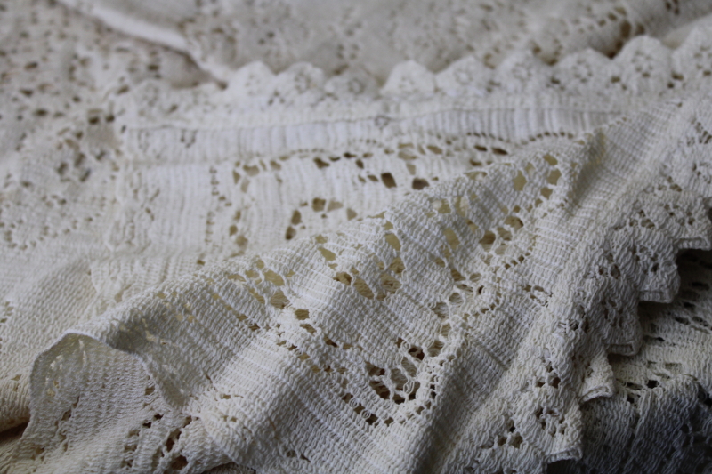photo of lot vintage lace tablecloths shabby cottage chic decor linens or fabric for curtains etc #14