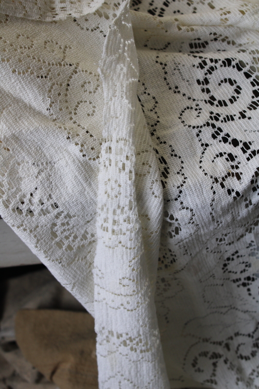 photo of lot vintage lace tablecloths shabby cottage chic decor linens or fabric for curtains etc #17