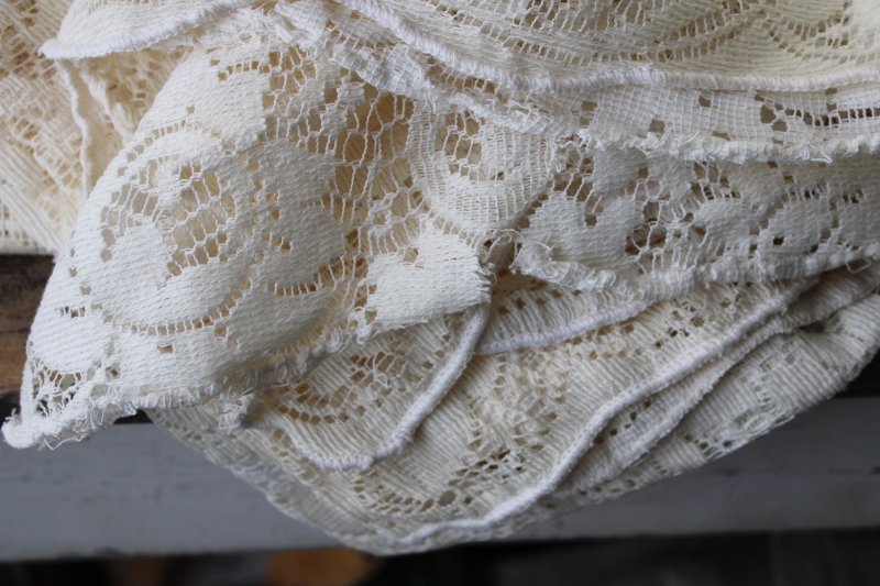 photo of lot vintage lace tablecloths shabby cottage chic decor linens or fabric for curtains etc #18