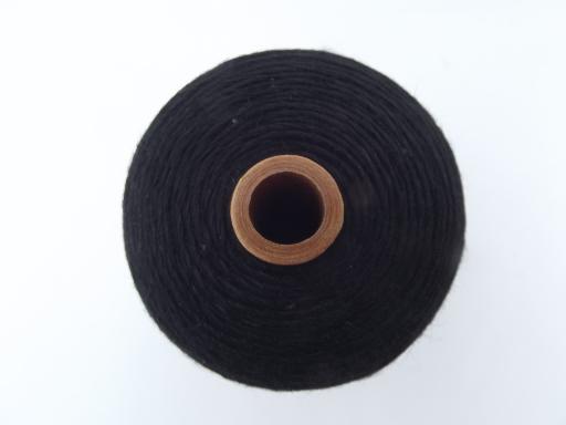 photo of lot vintage linen sewing / weaving thread, heavy flax cord yarn in black #6