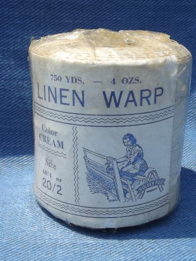 photo of lot vintage linen sewing / weaving threads, fine Belgian floss, Irish flax cord #6