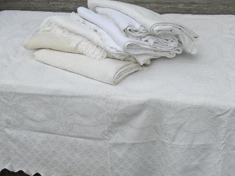 photo of lot vintage matelasse textured cotton bedspreads bed covers coverlets #1