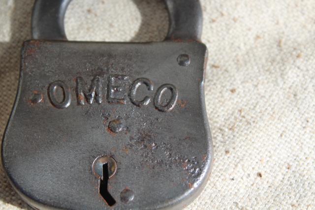 photo of lot vintage padlocks, Omeco, Reese, Corbin six lever locks without keys #3