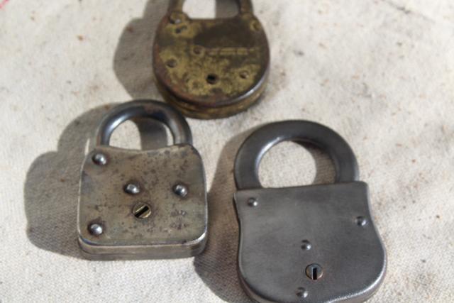 photo of lot vintage padlocks, Omeco, Reese, Corbin six lever locks without keys #5