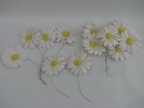 photo of lot vintage paper daisies flower decorations, made in Japan #1