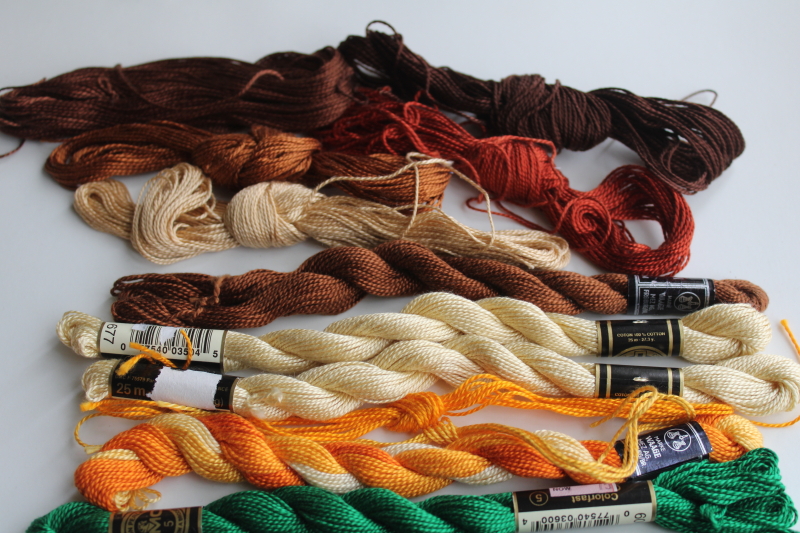 photo of lot vintage pearl cotton embroidery thread, DMC floss in a rainbow of colors  #2