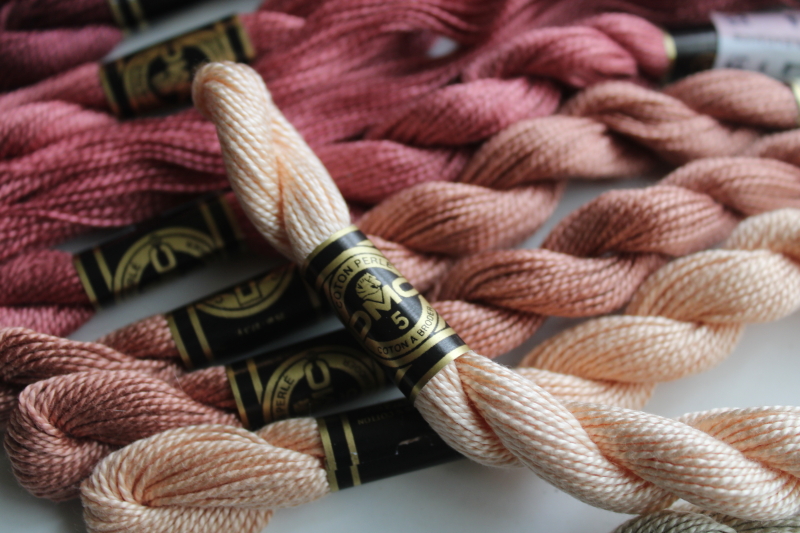 photo of lot vintage pearl cotton embroidery thread, DMC floss in a rainbow of colors  #3