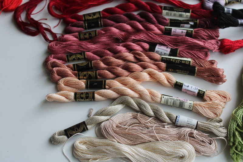 photo of lot vintage pearl cotton embroidery thread, DMC floss in a rainbow of colors  #4