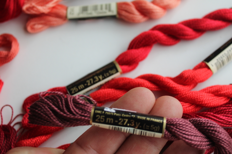 photo of lot vintage pearl cotton embroidery thread, DMC floss in a rainbow of colors  #5
