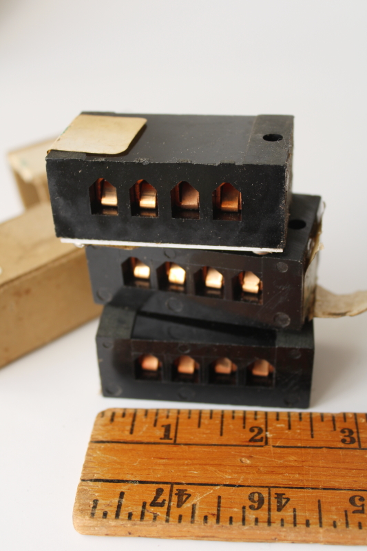 photo of lot vintage phenolytic bakelite electrical terminal blocks, Marathon Electric  #4