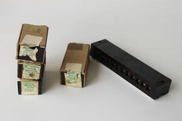 catalog photo of lot vintage phenolytic bakelite electrical terminal blocks, Marathon Electric 