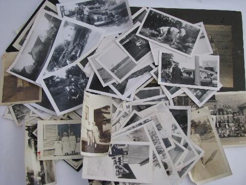 photo of lot vintage photos, 1940s - 60s rural mid-west farm life, soldiers, cars, etc. #1