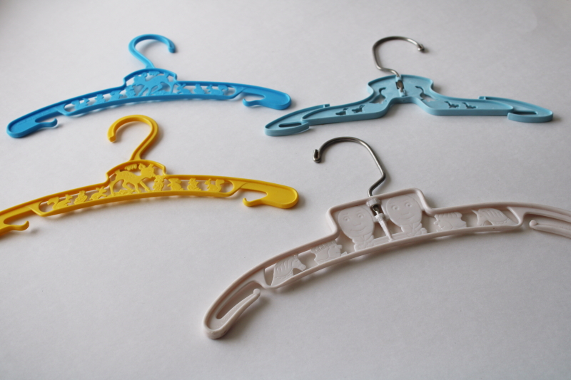 photo of lot vintage plastic baby clothes hangers, bambi deer, geese, humpty dumpty  #1