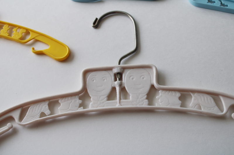 photo of lot vintage plastic baby clothes hangers, bambi deer, geese, humpty dumpty #4