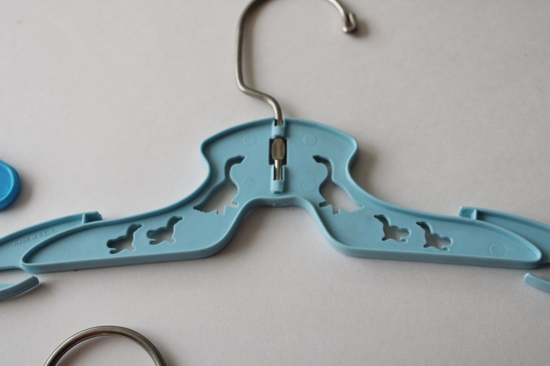 photo of lot vintage plastic baby clothes hangers, bambi deer, geese, humpty dumpty #5