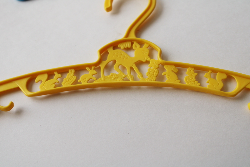 photo of lot vintage plastic baby clothes hangers, bambi deer, geese, humpty dumpty #7