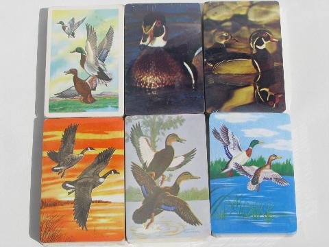 photo of lot vintage playing cards, all different ducks, sealed card sets #2