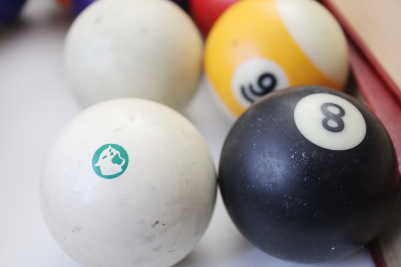 photo of lot vintage pool balls, incomplete set for replacements or upcycle repurpose projects #3