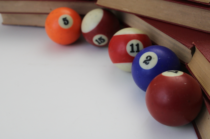 photo of lot vintage pool balls, incomplete set for replacements or upcycle repurpose projects #5