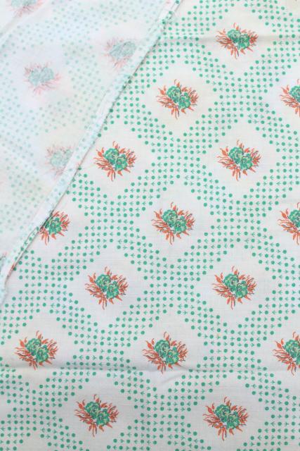 photo of lot vintage printed cotton feedsack fabric, lavender / blue prints feed sacks #16