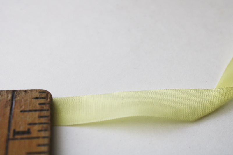 photo of lot vintage rayon ribbon seam binding tape sewing trim, 100 yard rolls olive green, peach, blue, yellow #8