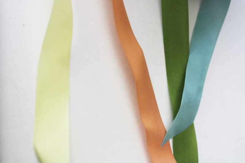 photo of lot vintage rayon ribbon seam binding tape sewing trim, 100 yard rolls olive green, peach, blue, yellow #9