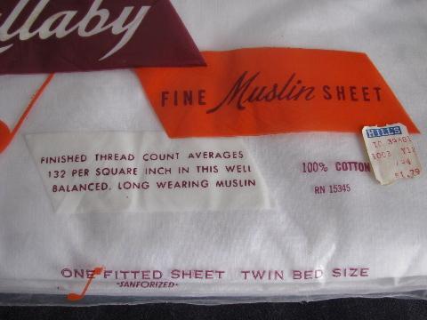 photo of lot vintage sealed package cotton bed linens, white & roses sheets #7