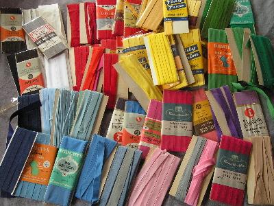 photo of lot vintage seam tape binding, many colors! #1