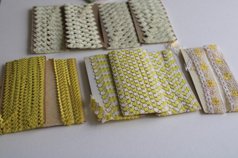 photo of lot vintage sewing craft trims, edging, rick-rack, lace - yellow & cream shades #4