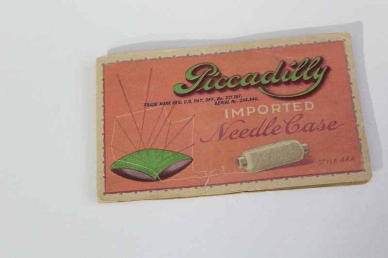 photo of lot vintage sewing needles, needle books collection w/ retro graphics & advertising #11