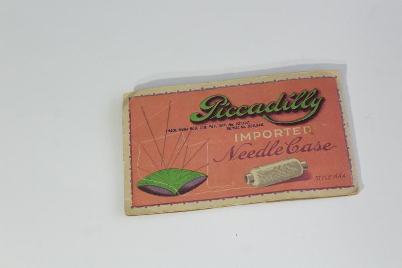 photo of lot vintage sewing needles, needle books collection w/ retro graphics & advertising #14