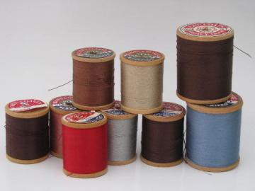 catalog photo of lot vintage sewing thread, heavy duty cotton for upholstery, crafts