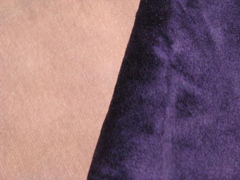 photo of lot vintage velvets, velvet fabric lot pale blush, purple, green shades #3