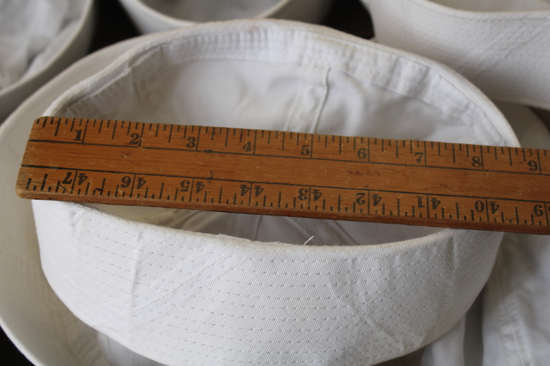 photo of lot vintage white cotton sailor hats small sizes, surplus style fashion or nautical decor #11