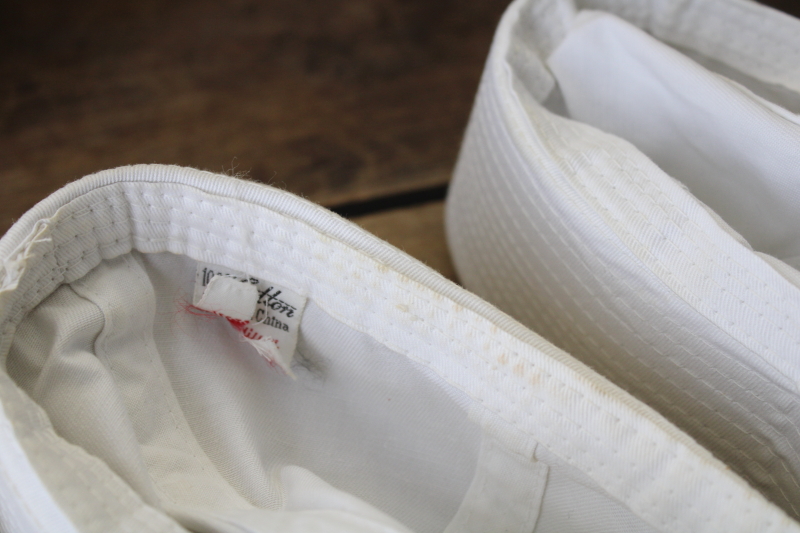 photo of lot vintage white cotton sailor hats small sizes, surplus style fashion or nautical decor #14