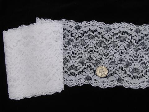 photo of lot wide floral lace insertion, pretty table runner dresser scarf fabric #4