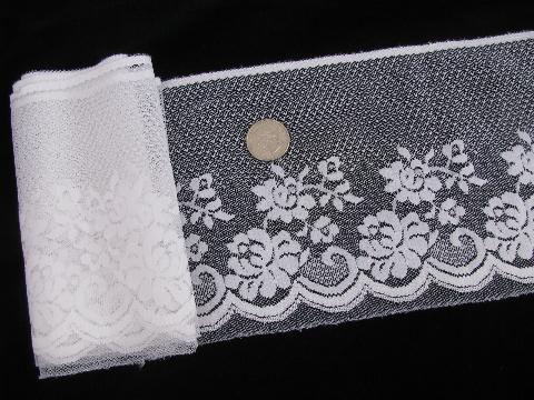 photo of lot wide floral lace insertion, pretty table runner dresser scarf fabric #5