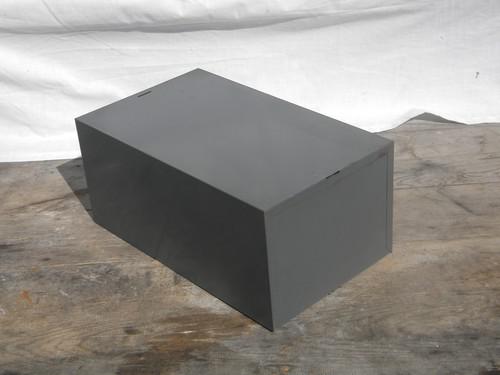 photo of machine age vintage Steelmaster card catalog or file box, industrial gray #6
