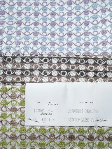 photo of mad men mid-century vintage upholstery / decorator fabric samples lot #2