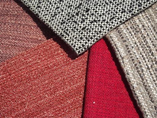 photo of mad men mid-century vintage upholstery fabric samples lot, retro colors! #2