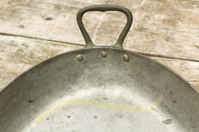 photo of made in France huge heavy copper oval baking dish, saute pan or gratin paella #5